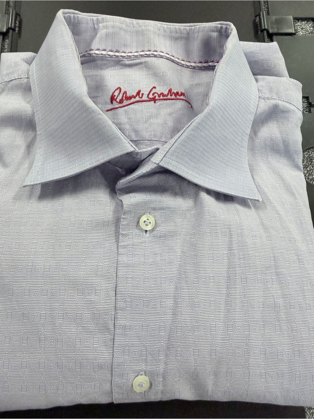 SKU 1314 Robert Graham Light Lavender Textured Dress Shirt